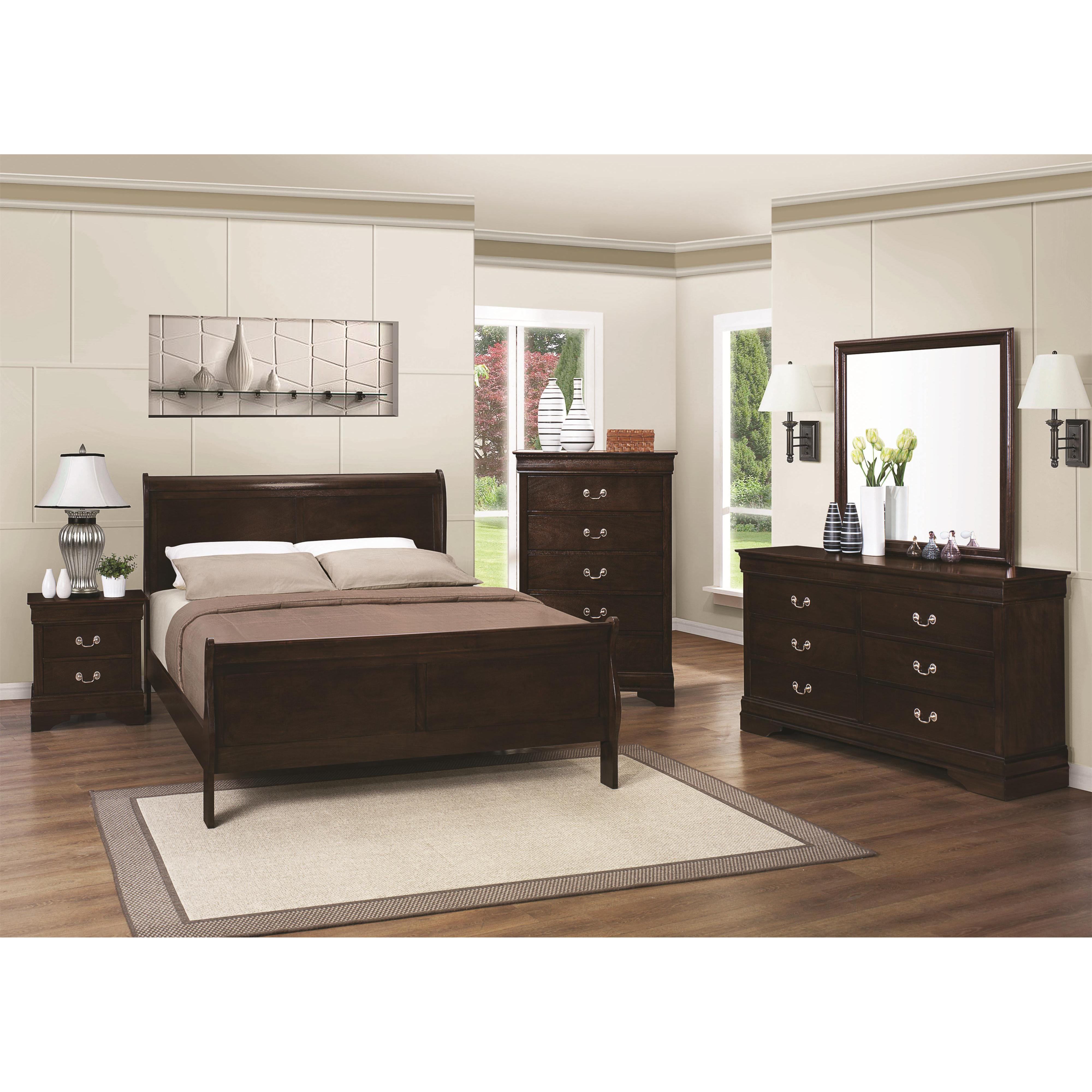 Coaster Furniture Louis Philippe 202411T 7 pc Twin Sleigh Bedroom Set