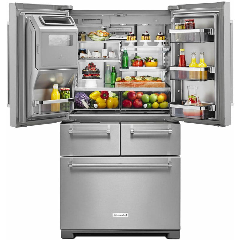 KitchenAid 36-inch, 25.8 cu. ft. French 5-Door Refrigerator with Ice a