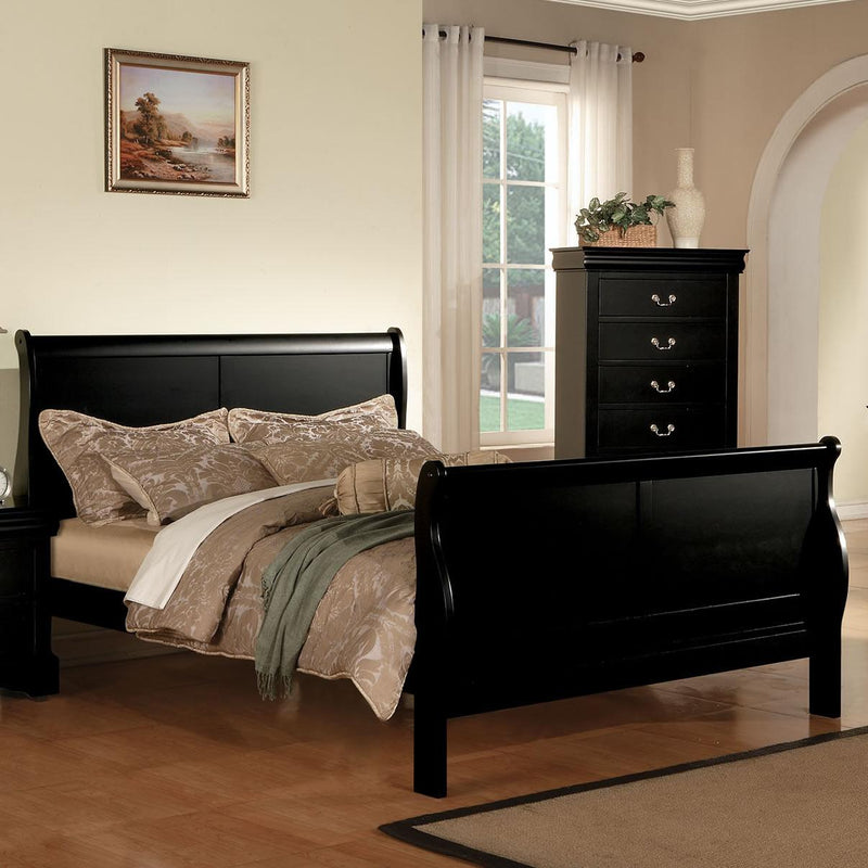 Louis Philippe Black Full Sleigh Bed by Coaster